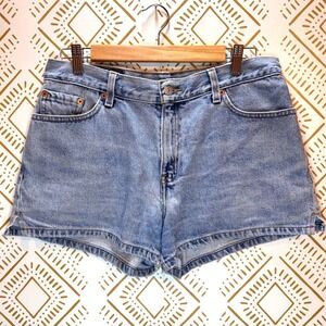 Vintage 90s High Rise Levi's Denim Shorts Juniors 11 Light Blue Side Slit Retro